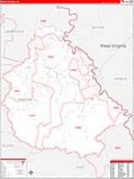 Martin, Ky Carrier Route Wall Map