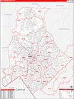 Mecklenburg, Nc Carrier Route Wall Map
