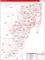 Miami-Dade County, FL Zip Code Wall Map Basic Style by MarketMAPS ...