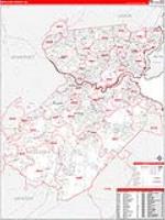 Middlesex, Nj Carrier Route Wall Map