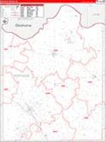 Montague, Tx Carrier Route Wall Map