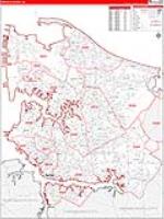 Norfolk, Va Carrier Route Wall Map