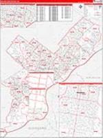 Philadelphia, Pa Carrier Route Wall Map