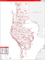 Pinellas County FL Zip Code Wall Map Basic Style By MarketMAPS MapSales