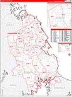 Plymouth, Ma Carrier Route Wall Map