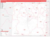 Randolph County, NC Zip Code Wall Map Basic Style by MarketMAPS - MapSales