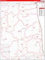 Sanilac, Mi Carrier Route Wall Map