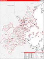 Suffolk, Ma Carrier Route Wall Map