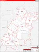 Talladega, Al Carrier Route Wall Map