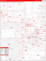 Tulsa, Ok Wall Map Zip Code
