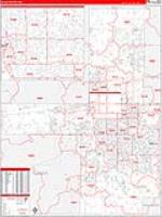 Tulsa, Ok Carrier Route Wall Map