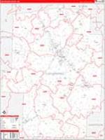 Tuscarawas, Oh Carrier Route Wall Map
