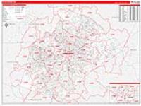 Wake, Nc Carrier Route Wall Map