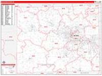 Washtenaw, Mi Carrier Route Wall Map