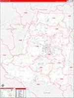 Wayne, Nc Carrier Route Wall Map