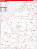 Wood, Oh Carrier Route Wall Map