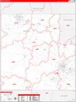 Wood, Wi Carrier Route Wall Map