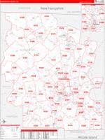 Worcester, Ma Wall Map Zip Code
