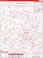 Worcester, Ma Carrier Route Wall Map