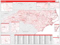 North Carolina Wall Map Zip Code