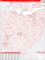 Ohio Wall Map Zip Code