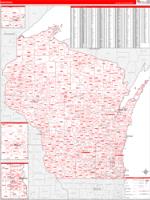 Wisconsin Wall Map Zip Code