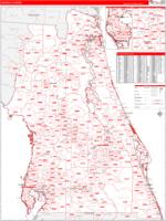 Florida Central Wall Map