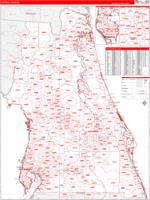 Florida Central Wall Map