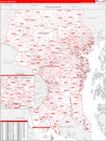 Maryland Central Wall Map