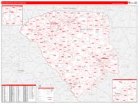 South Carolina North Western Wall Map