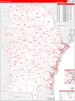 Georgia South Eastern Wall Map