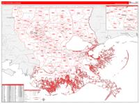 Louisiana South Eastern Wall Map