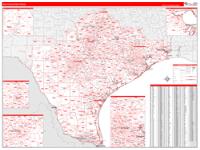 Texas South Eastern Wall Map