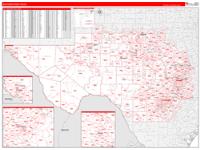 Texas South Western Wall Map