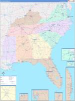 Us Southeast 2 Regional Wall Map