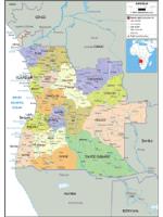 Angola Political Wall Map