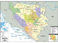 Bosnia Political Wall Map