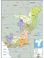 Congo Political Wall Map