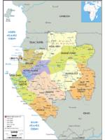 Gabon Political Wall Map