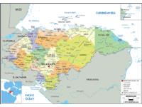 Honduras Political Wall Map