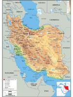Iran Physical Wall Map