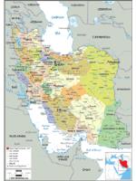 Iran Political Wall Map