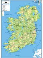 Ireland Physical Wall Map