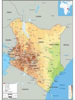 Kenya Physical Wall Map