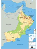 Oman Physical Wall Map