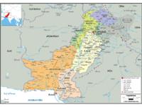 Parkistan Political Wall Map