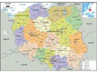 Poland Political Wall Map