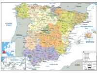 Spain Political Wall Map