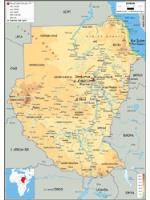 Sudan Physical Wall Map