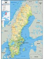 Sweden Physical Wall Map